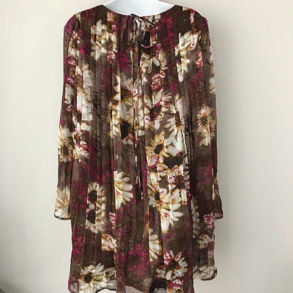 Fab’rik Pleat LS Ombré Swing Dress Size Small - Picture 4 of 6